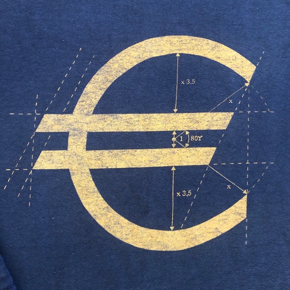 Vintage Euro Money Symbol Sweatshirt Mens Medium - Picture 4 of 5